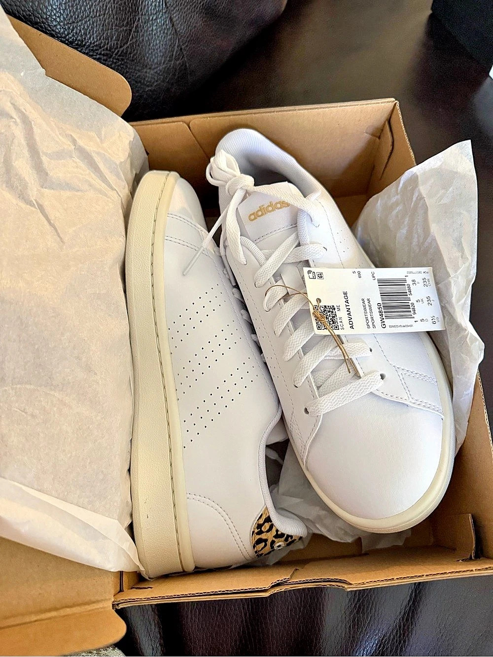 adidas Advantage Sneakers White & Black US 6.5